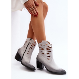 Botine Piele Cu Decupaje Maciejka 06412-11 Alb 1