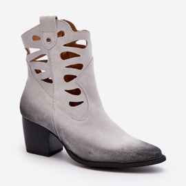 Botine Piele Cu Decupaje Maciejka 06412-11 Alb 2