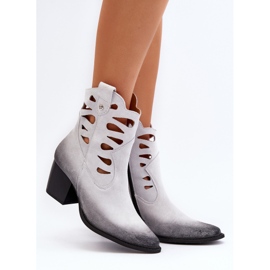 Botine Piele Cu Decupaje Maciejka 06412-11 Alb 3