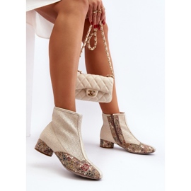 Cizme Impletite Toc Inalt Maciejka 04937-22 Bej Deschis 1