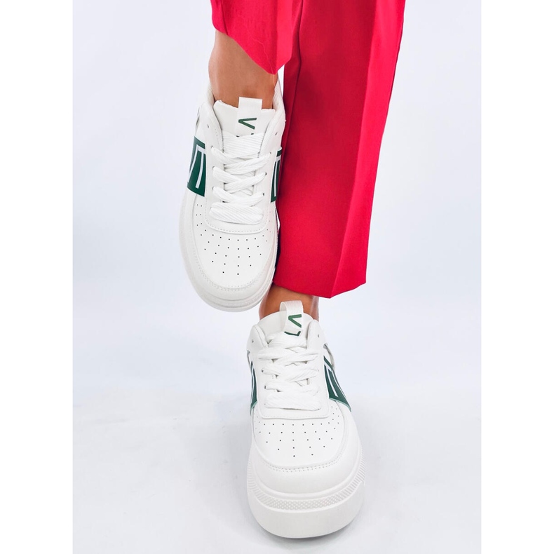 Adidași cu platformă Sterry White Green alb 1