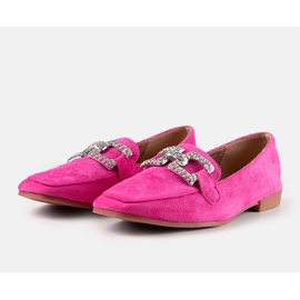 Mocasini roz decorati cu strasuri Sanny 1