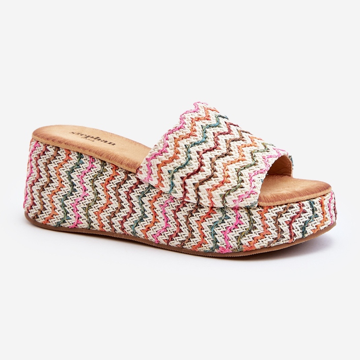 Flip-flops cu pană de damă alb Vanarila 2