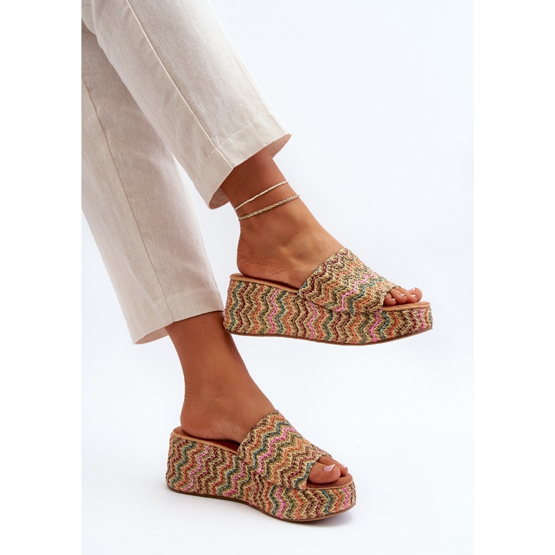 Flip-flops de damă bej Vanarila Wedge 1