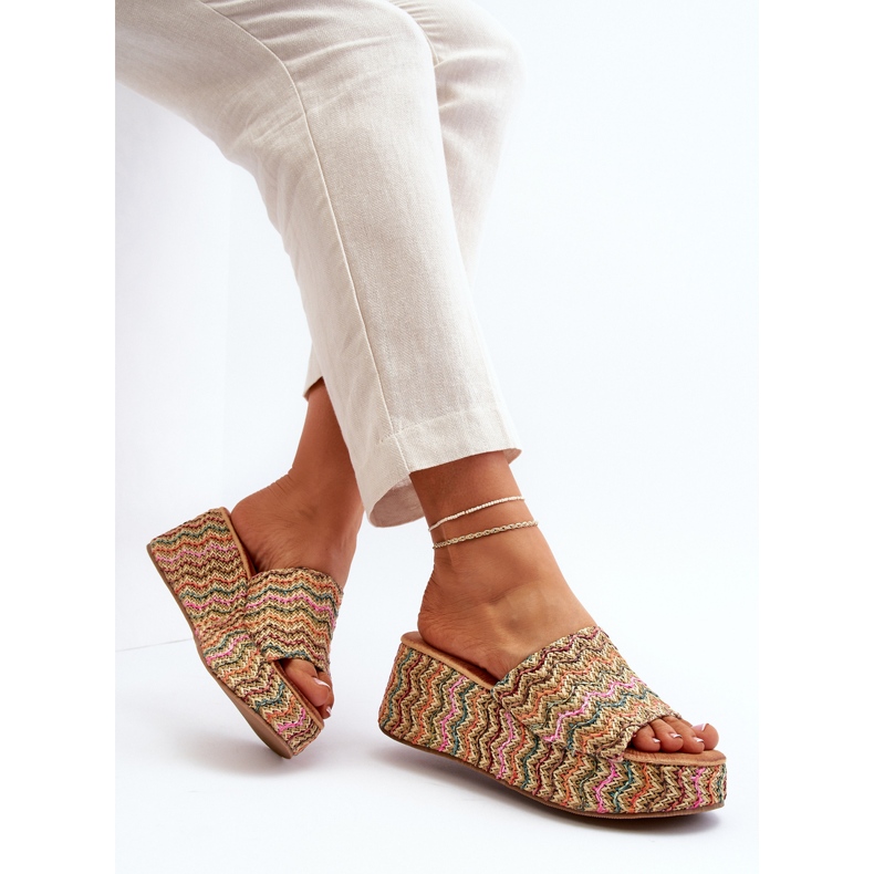 Flip-flops de damă bej Vanarila Wedge 2