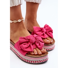 Flip-flops de damă pe o platformă cu fundă fucsia Evatria roz 3