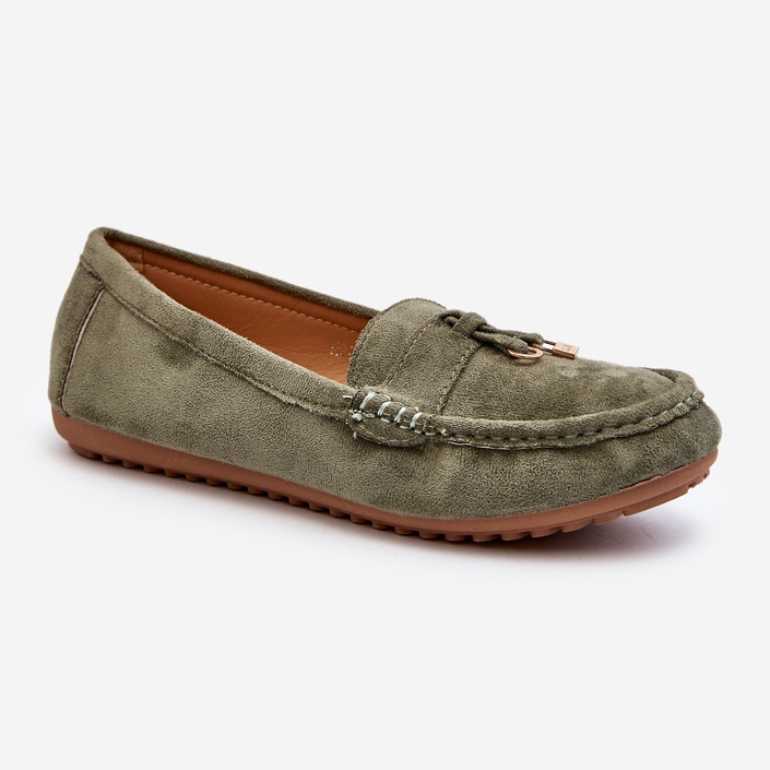 Mocasini clasici din piele intoarsa de dama, verde Ontala 2