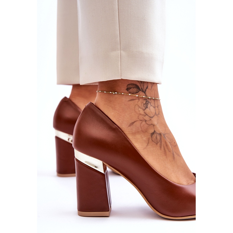 Lewski Shoes Pompi din piele Lewski 3117 Maro 4