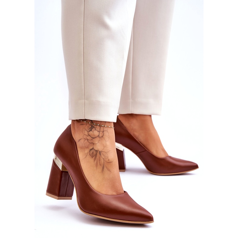 Lewski Shoes Pompi din piele Lewski 3117 Maro 1