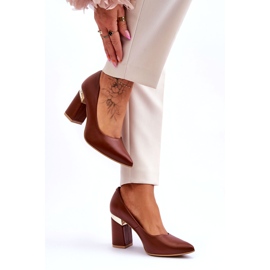 Lewski Shoes Pompi din piele Lewski 3117 Maro 2