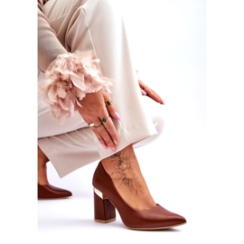 Lewski Shoes Pompi din piele Lewski 3117 Maro 3