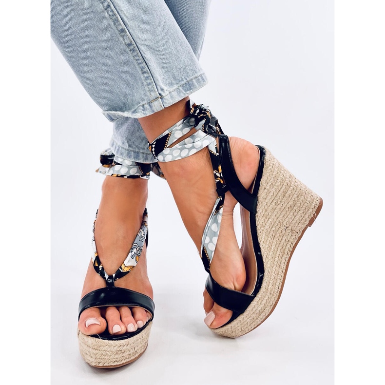 Birrel Sandale espadrile cu pane negre negru 2