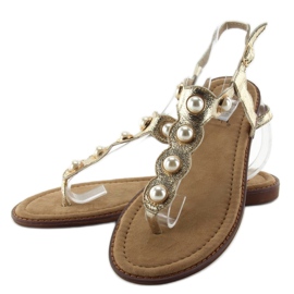 Flip-flops cu perle mari LL-75 Gold de aur 2 Flip-flops cu perle mari LL-75 Gold de aur 2