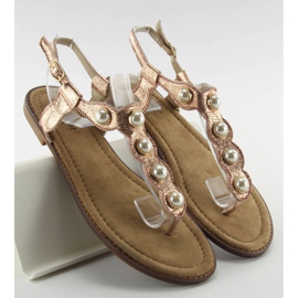 Flip-flops cu perle mari LL-75 Champagne roz 1 Flip-flops cu perle mari LL-75 Champagne roz 1