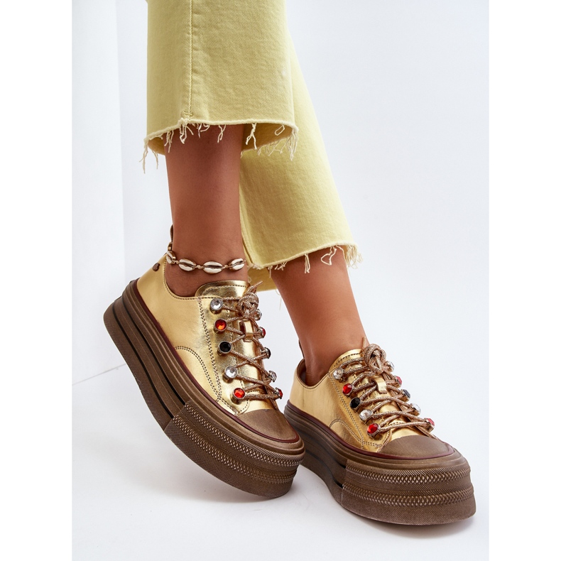 Pantofi de damă cu platformă GOE NN2N4055 Aur de aur 1