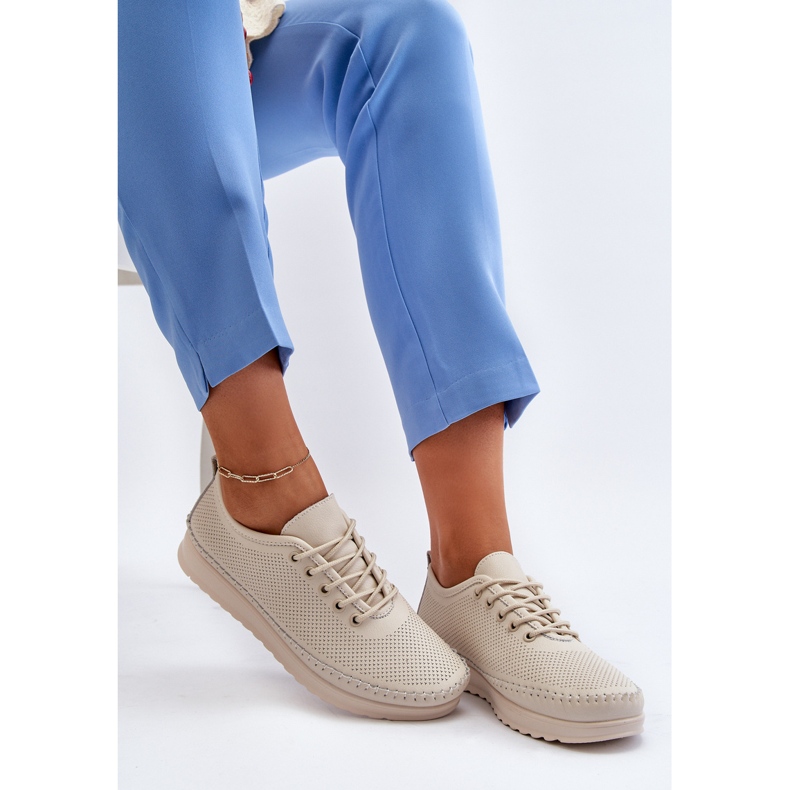 Vinceza Pantofi sport dama din piele pantofi sport bej Lalnai 2 Vinceza Pantofi sport dama din piele pantofi sport bej Lalnai 2