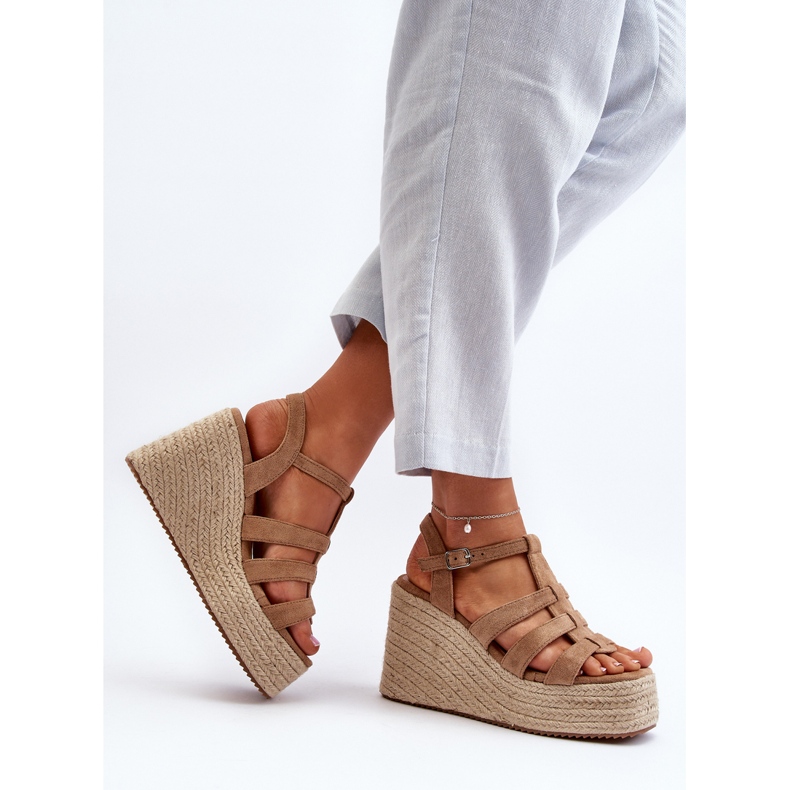 Sandale cu pană cu împletitură, Brown Gnosis maro 1 Sandale cu pană cu împletitură, Brown Gnosis maro 1