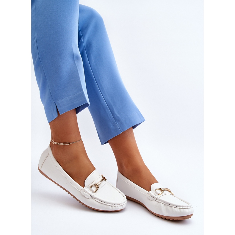Mocasini Clasici Dama Cu Decorat, Ainslee Alb 2 Mocasini Clasici Dama Cu Decorat, Ainslee Alb 2