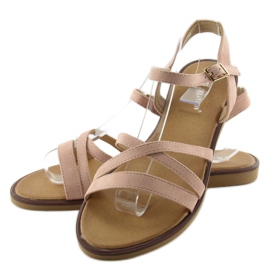 Sandale cu dungi delicate S55 roz 2