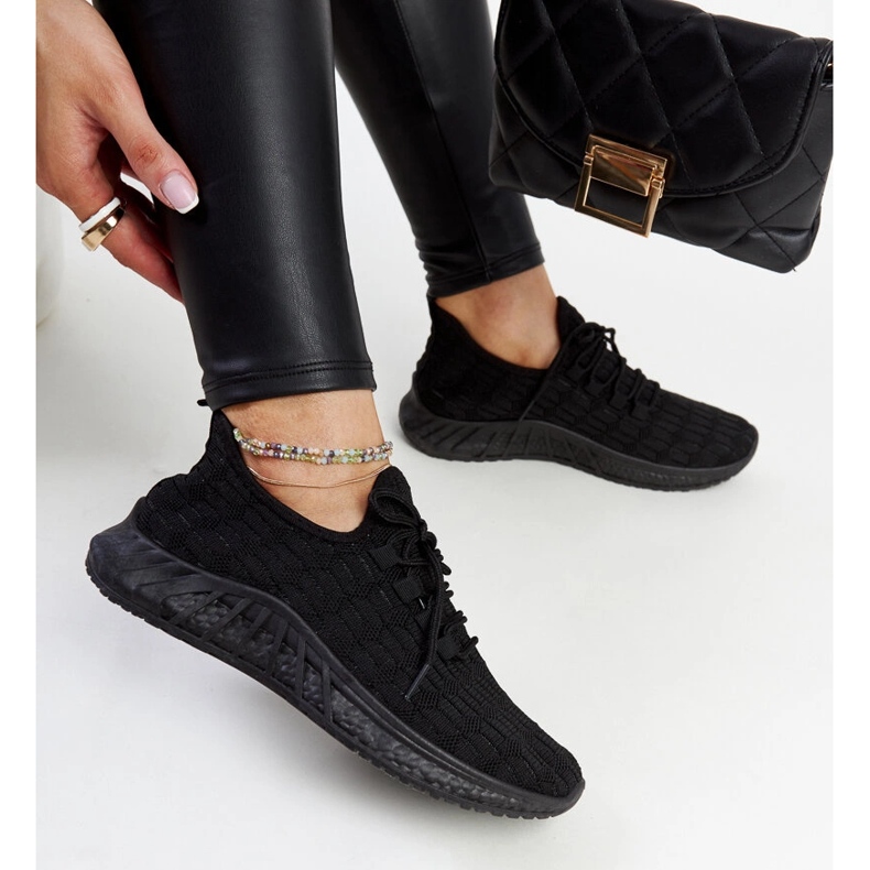 Tenisi din material negru Milena 1