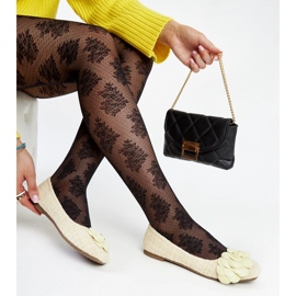 Balerini galbeni cu o floare decorativă Mateja 1