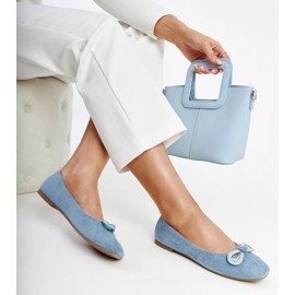 Balerini albastri cu fundita de Gaillou albastru 1