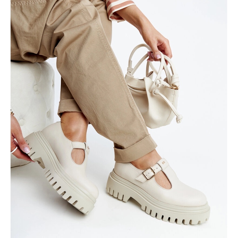 Pantofi din piele bej Karino 1