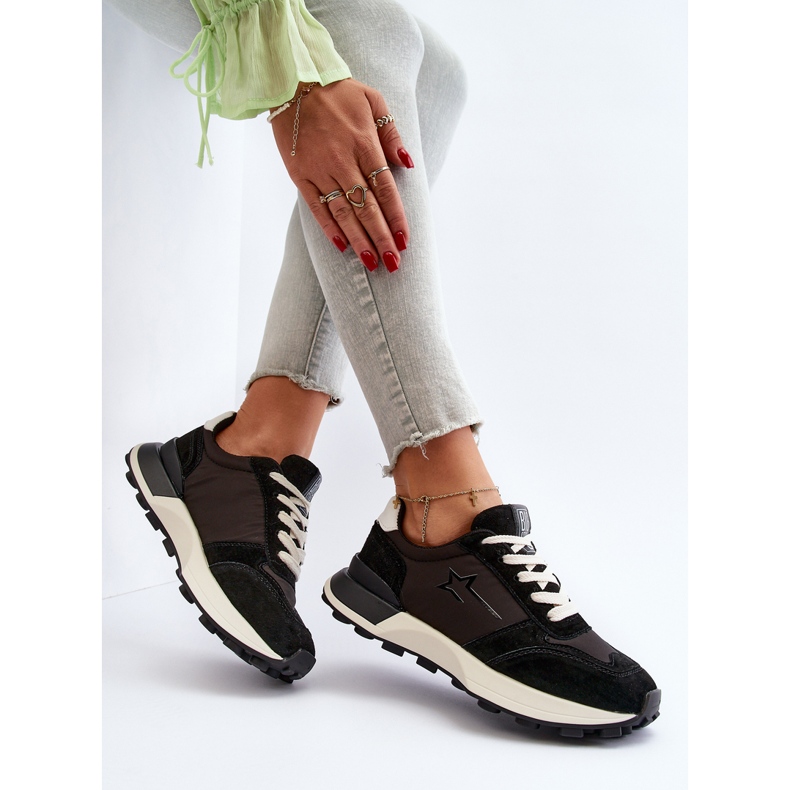 Pantofi de damă din piele Big Star NN274963 Negri negru 1