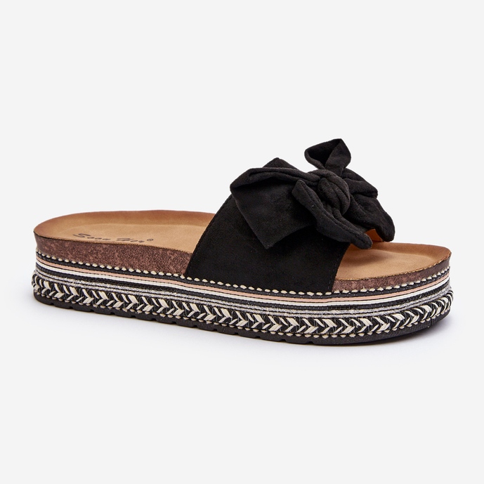 Flip-flops de damă cu platformă cu fundă, Evatria neagră negru 2 Flip-flops de damă cu platformă cu fundă, Evatria neagră negru 2