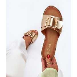 Flip-flops de damă cu curea și cataramă, Gold Opahiri de aur 1 Flip-flops de damă cu curea și cataramă, Gold Opahiri de aur 1