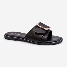 Flip-flops de damă cu o curea și cataramă Opahiri negru 1 Flip-flops de damă cu o curea și cataramă Opahiri negru 1