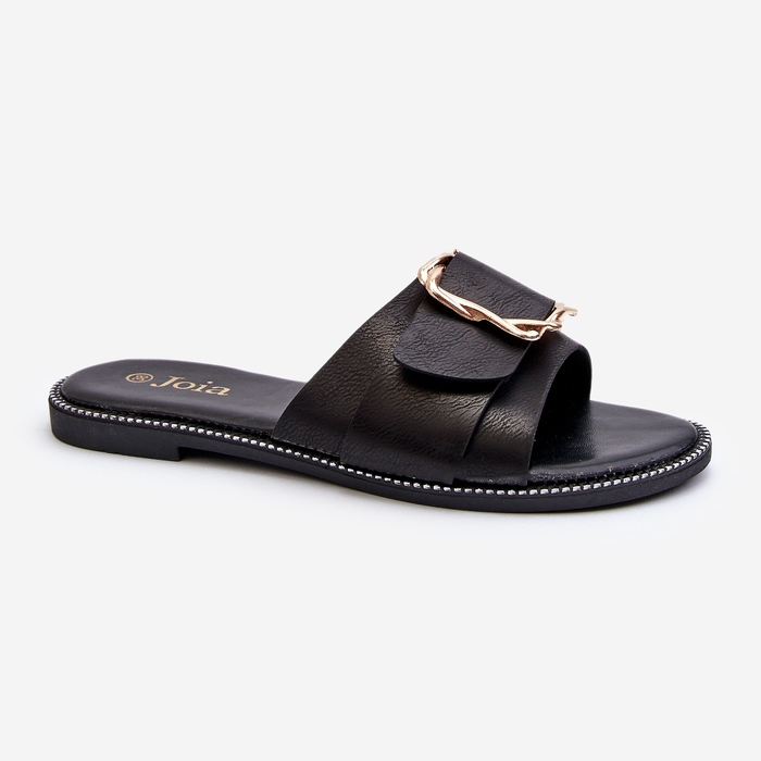 Flip-flops de damă cu o curea și cataramă Opahiri negru 1 Flip-flops de damă cu o curea și cataramă Opahiri negru 1
