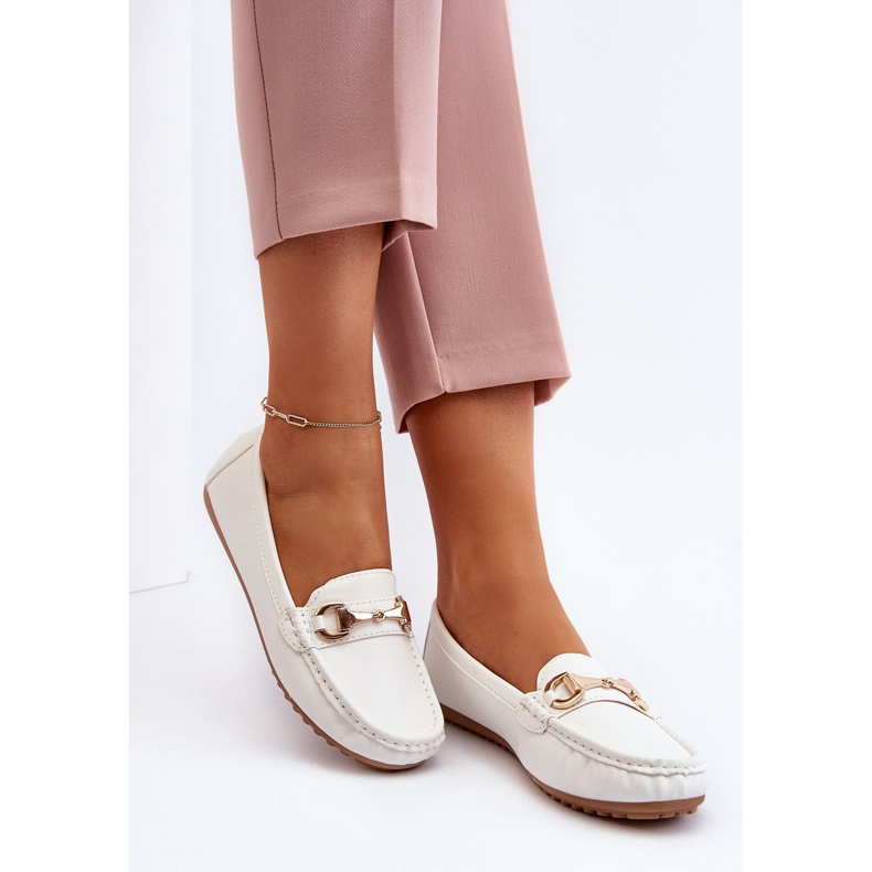 Mocasini clasici din piele ecologică pentru femei White Demese alb 2 Mocasini clasici din piele ecologică pentru femei White Demese alb 2