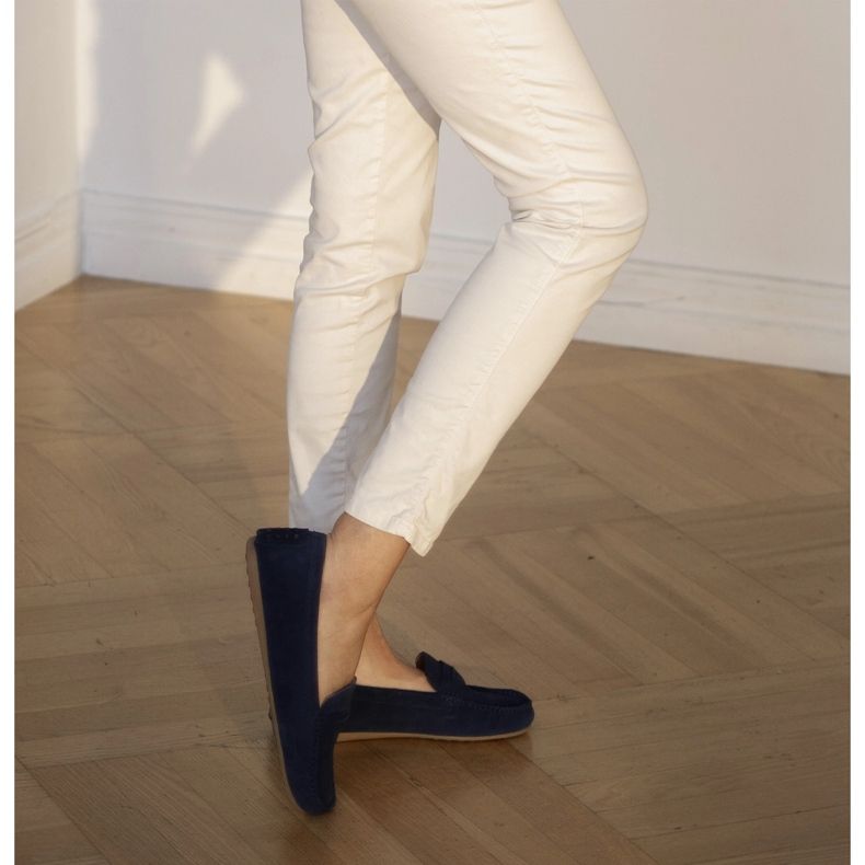 Marco Shoes Mocasini din piele intoarsa albastru 1