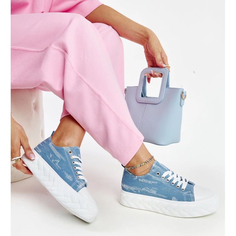 Tenisi albaștri Almaz cu platformă înaltă albastru 1