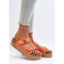 Flip Flops Damă Platformă Cu Catarame Orange Lolpey portocale 2 Flip Flops Damă Platformă Cu Catarame Orange Lolpey portocale 2