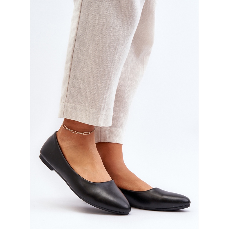 Balerini din piele ecologică de damă Negri Tindomiel negru 2