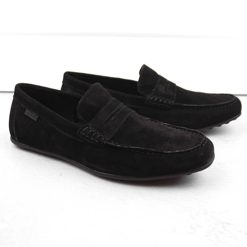 Pantofi din piele intoarsa, mocasini barbati negri Big Star NN174224 negru 1