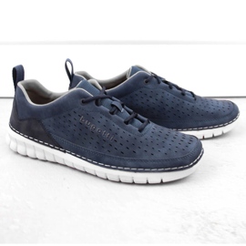 Pantofi sport ajurati confortabili pentru barbati, albastru inchis Bugatti NN153319 1