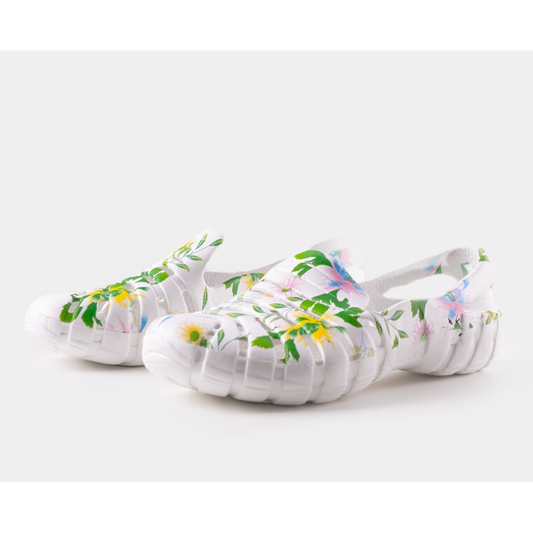 Flip-flops de cauciuc alb cu model Eliano 1