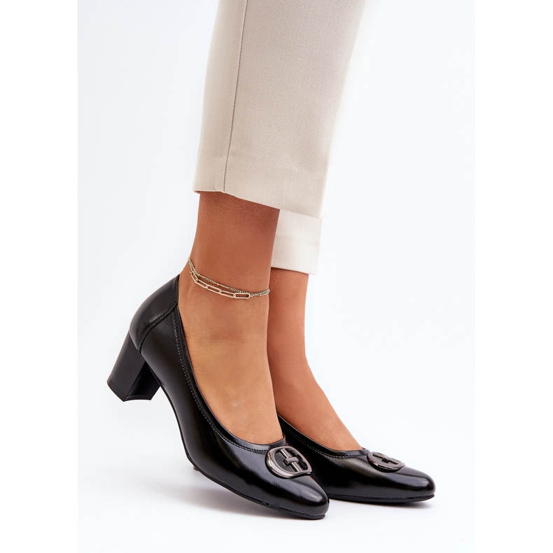 Vinceza Pompe Negre Aeliris Toc Cu Decor negru 2