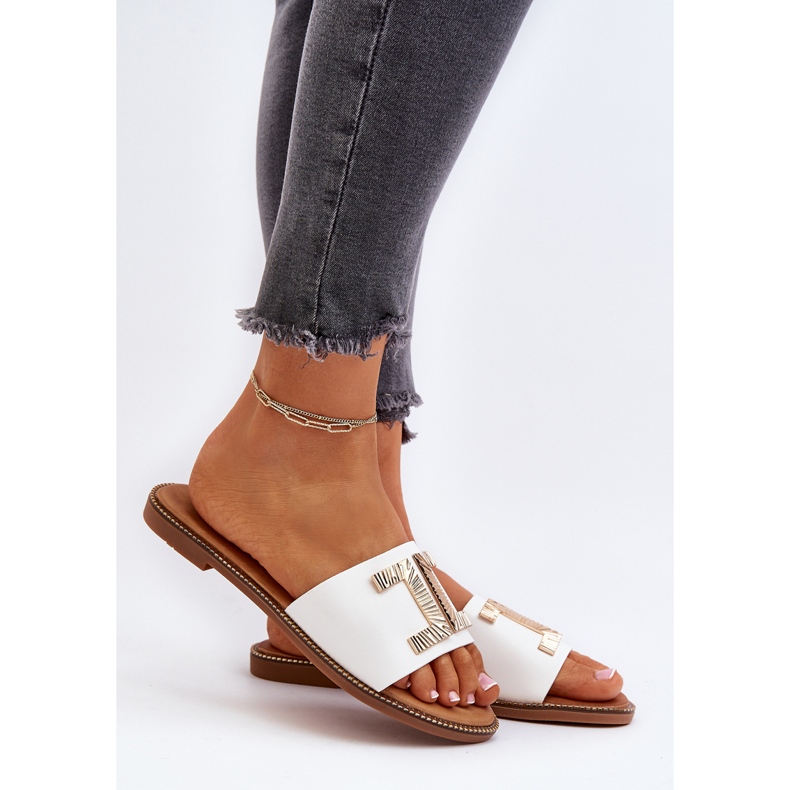 Seastar Flip-flops dama cu decor, alb Ollavia 2