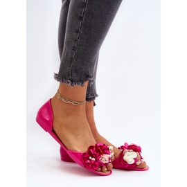 Balerini Damă Cauciuc Cu Flori Fucsia Junikla roz 2 Balerini Damă Cauciuc Cu Flori Fucsia Junikla roz 2