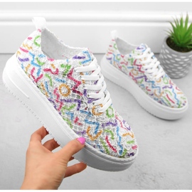 Pantofi de dama din dantela pe platforma multicolora T.Sokolski W503 1