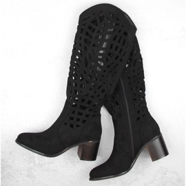 Cizme ajurate Jezzi W JEZ427, negre negru 2