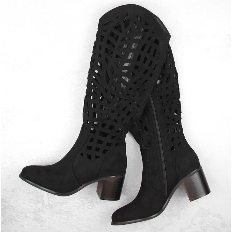 Cizme ajurate Jezzi W JEZ427, negre negru 2