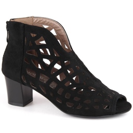 Botine M.Daszyński W SAN32A de piele intoarsa neagra negru 1