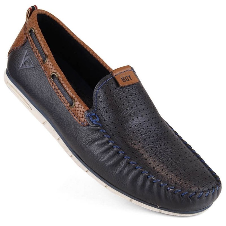 Pantofi din piele Bugatti M INT1990, bleumarin 1