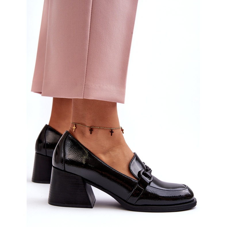 Vinceza Pantofi negri cu toc înalt negru 4