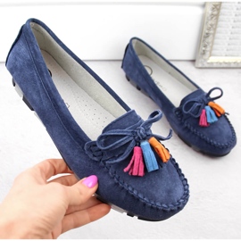 Mocasini de dama piele intoarsa cu franjuri, bleumarin Filippo DP6136 albastru 1 Mocasini de dama piele intoarsa cu franjuri, bleumarin Filippo DP6136 albastru 1